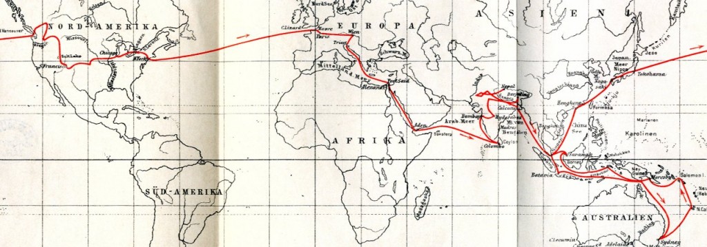 Map of Franz Ferdinand's journey 1892-1893